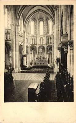 Bilhete postal antigo Abadia da Grande Trappe Igreja da Trappe O santuário