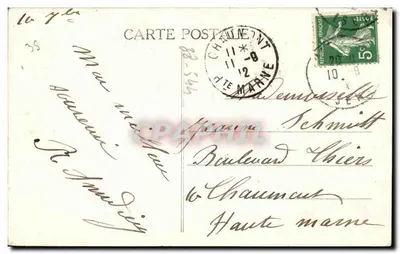 Wiedeń - Façada katedry Świętego Maurycja przed pożarem z 11 kwietnia 1869 — Cliché C.D. Blanchard, wyd. Wiedeń, nr 195 — Rewers