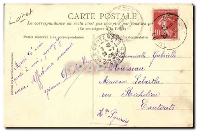 Orléans — Rue Jeanne d'Arc — rysunek piórem przez A. Gouloy — Rewers