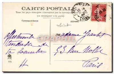 Orléans — Katedra, Plac i Wieża Świętego Pawła — Wydawca nieznany, nr 1035 — Rewers
