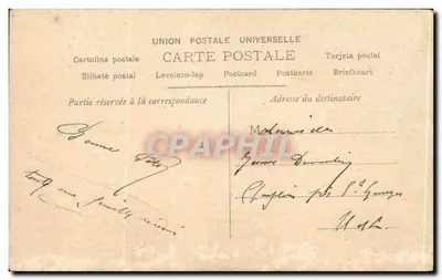 Flores de íris em um vaso decorado — série 1724 — editor não identificado — Verso