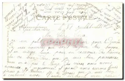 Moje myśli — De Saurais — Kartka pocztowa — Rewers