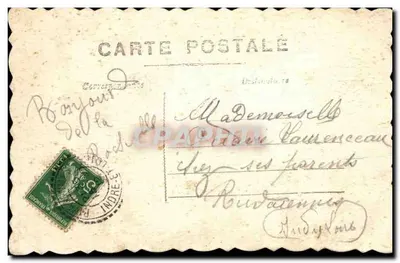 Octavie — Carta postal decorada com rosas — editor desconhecido — Verso