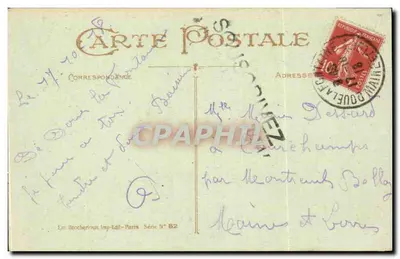 Stryżki! — Ptak pięknych dni, posłaniec naszej miłości — Em Brocherieux Imp-Ed-Paris Série N° 82 — Rewers