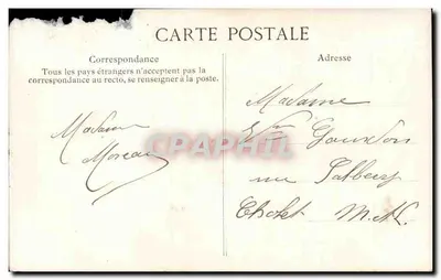 Fleurs et portraits — carte de remerciements ornée de roses et de lilas — éditeur ELD — Verso