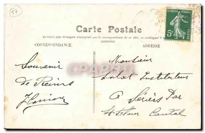Reims — Portal da Catedral e Estátua de Joana d'Arc — Engrais Chimiques S. Cobain — Verso