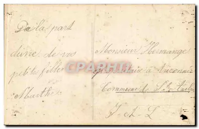 Jeune femme avec bouquet — décor floral et cadre en arc — éditeur anonyme, n° 188 — Verso