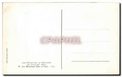Os Marechais Joffre e Foch — 14 de julho de 1914 — Lévy Fils & Cie, Paris — Verso