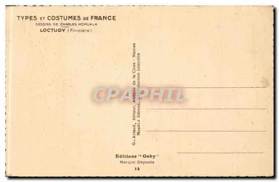 Loctudy — Traje tradicional — Desenhos de Charles Homualk — Verso