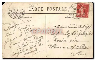 Bilhete postal antigo Decize Vista geral — Verso