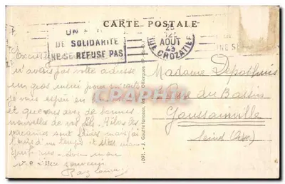 Montferrand — Place de Jaude — editor J. Gouffé, n° 091 — Verso
