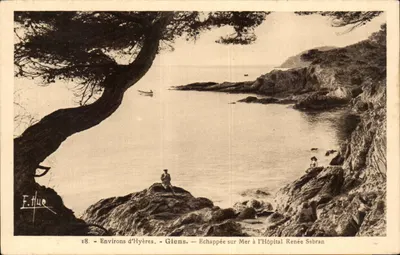 Arredores de Hyères - Giens — Vista para o mar no Hospital Renée Sabran — F. Hue