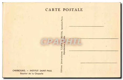 Cherbourg — Escada da Capela — Instituto Saint-Paul — Verso