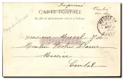 Clermont-Ferrand — Plac Jaude — Lib. Bouge Réal, ulica Ecu — Rewers