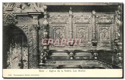 Sion — Iglesia de la Valère. Las Stalles — Fotografía Gablier, Interlaken, n° 7204