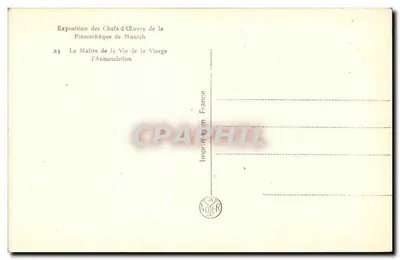 A Anunciação — O Mestre da Vida da Virgem — Impressora NOER, França — Verso