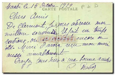 Clermont-Ferrand — A Catedral — editor a.d.o. n° 1098 — Verso