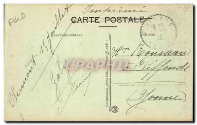 Clermont-Ferrand — Widok katedry z ulicy Gras — G. d'O. — Rewers