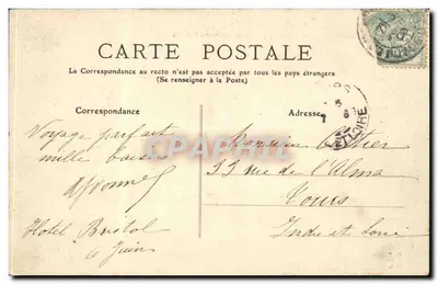 La Bourboule (Puy-de-Dôme) — panorama z Wysokiej Góry Południowo-Wschodniej — wydawca anonimowy, nr 651 — Rewers