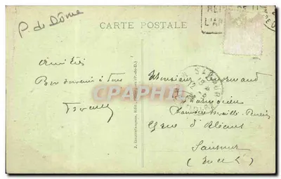 La Bourboule — Wierzchołek Roche des Fées i Zamek Murat-le-Quaire — J. Gouttefanges, wyd. (P.-de-B.) — Rewers
