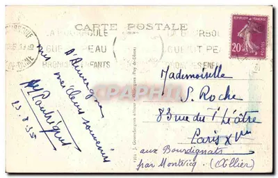 La Bourboule — Jezioro z elektrowni — Dolina Dordogne — Auvergne — J. Gouinelanges wydawca — Rewers