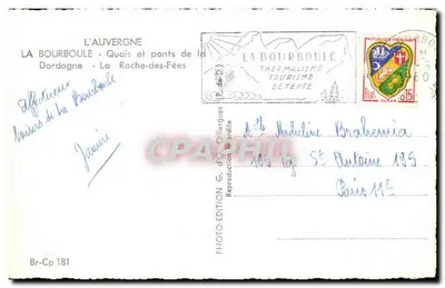 La Bourboule — nabrzeża i mosty Dordogne — La Roche-des-Fées — Wydawnictwo G. d'Ollierguas — Rewers