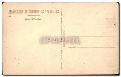 Bassin d'Apollon — Versailles — Édition d'Art YVON, n°34 — Verso