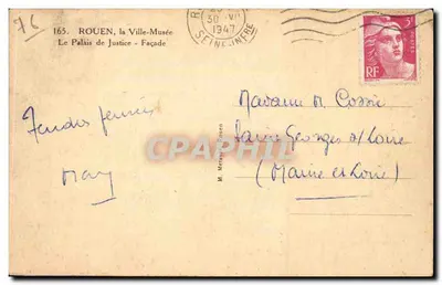 Rouen, a Cidade-Museu — O Palácio de Justiça - Fachada — M. Métayer, n°76 — Verso