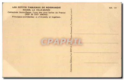 Rouen — Catedral de Nossa Senhora — Mona — Verso
