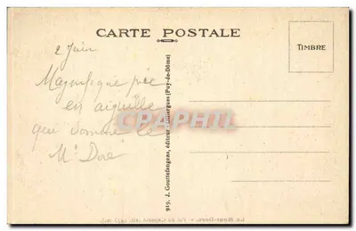Mont-Doré - Pic do Capucin (alt. 1473 m.) — A Auvergne, editor GdO, n° 919 — Verso