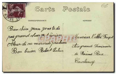 Reims — School Saint-Joseph — Eerste tuin en Kapel — De Paché & M. Battin uitgevers, Levallois-Paris — Achterkant