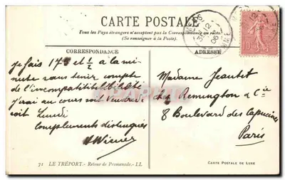 Le Tréport — Barche da passeggio 'Collet' — Cartolina di lusso — Verso