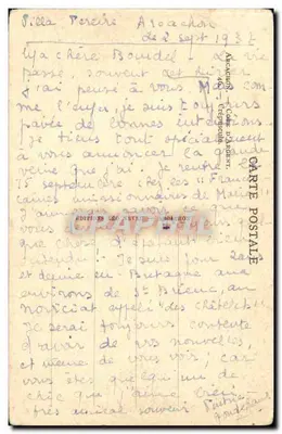 Crepuskuł — widok morza między sosnami — wydawca Léo Nervex, nr 40 — Rewers