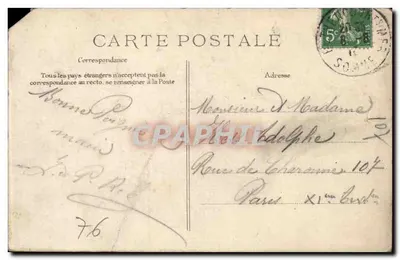 Le Tréport — Widok z nabrzeża — Wydawca: B. Frédéric, nr 22 — Rewers