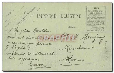 Le Havre — A Praia e o Nice-Havrais, vista da Digue Norte — Editor: Imprimé Illustré — Verso