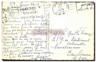 Pescador consertando suas redes — Havre — Edição Calmf, n°47 — Verso