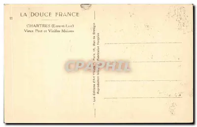 Chartres (Eure-et-Loir) — Stary Most i Stare Domki — Éditions d'Art Yvon — Rewers