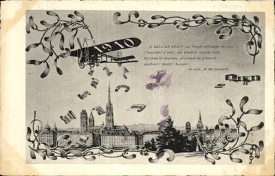 Cidade com aviões — 1910 — editor não visível