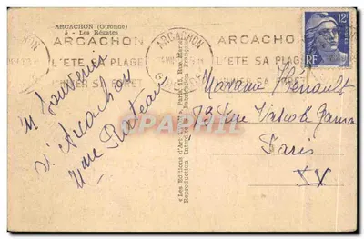 Regaty w Arcachon — Les Éditions d'Art Varenne, Paryż — n°5 — Rewers