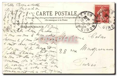 Arcachon — panorama na kościoł św. Marii — LL. nr 115 — Rewers