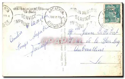 Kasyno w Arcachon — wydawca: Les Éditions d'Art, n° 1813 — Rewers