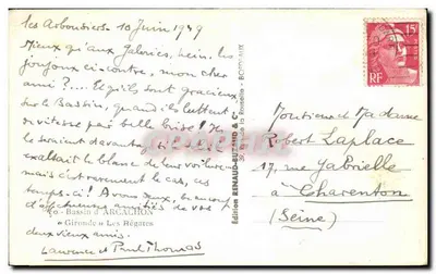 Regatas da Seine — Os Asboudiers — Edição Renaud-Buzaud & Cie — Verso