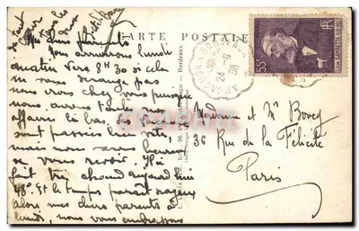 Arcachon (Gironde) — Plaża i dwie przystanie — Wydawca G. Lévy, nr 1019 — Rewers