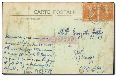 Montpellier Stara pocztówka Plateau du Peyrou — Rewers