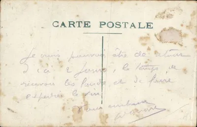 Witaj z Montpellier — ilustrowana karta pocztowa z trójkątnym liściem i czterema widokami miasta — wydawca nieznany, nr 233 — Rewers