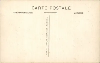 Montpellier — vista aérea com pássaros e mensagens — Fot. C. Diderot — Verso
