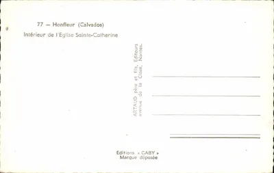 Interior da Igreja Santa Catarina — Honfleur (Calvados) — Edições Gaby — Verso