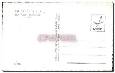 Honfleur (Calvados) — O porto — Edição Lapie S-735 — Verso