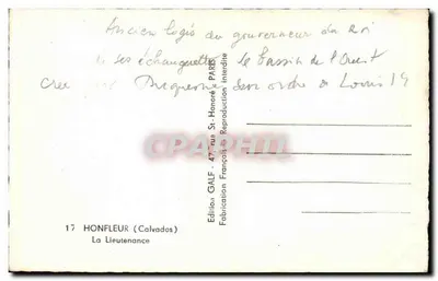 A Lieutenante — Honfleur (Calvados) — Edição GALF — Verso