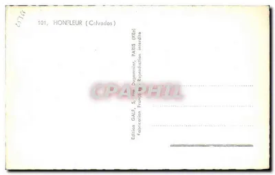 Honfleur — Recuerdo de Honfleur — Edición Galf, París — Reverso